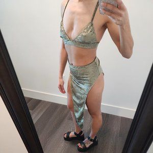 Velvet mint green 2 piece